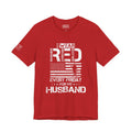 I Wear RED For My Husband Distressed Tee
