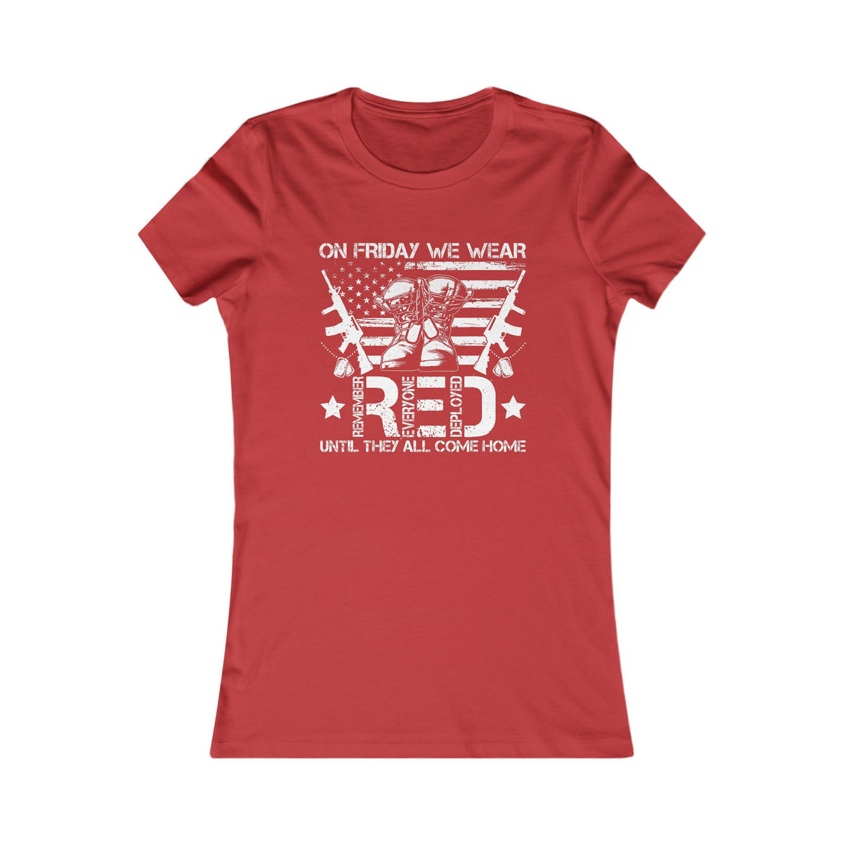 On Friday We Wear RED Rifle Ladies Tee