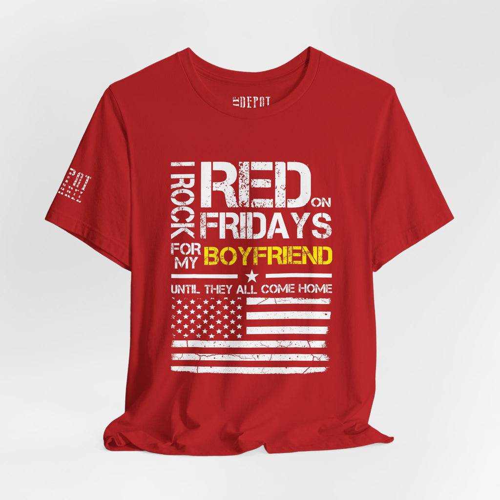 I Rock RED On Fridays For My Boyfriend Graphic Tee