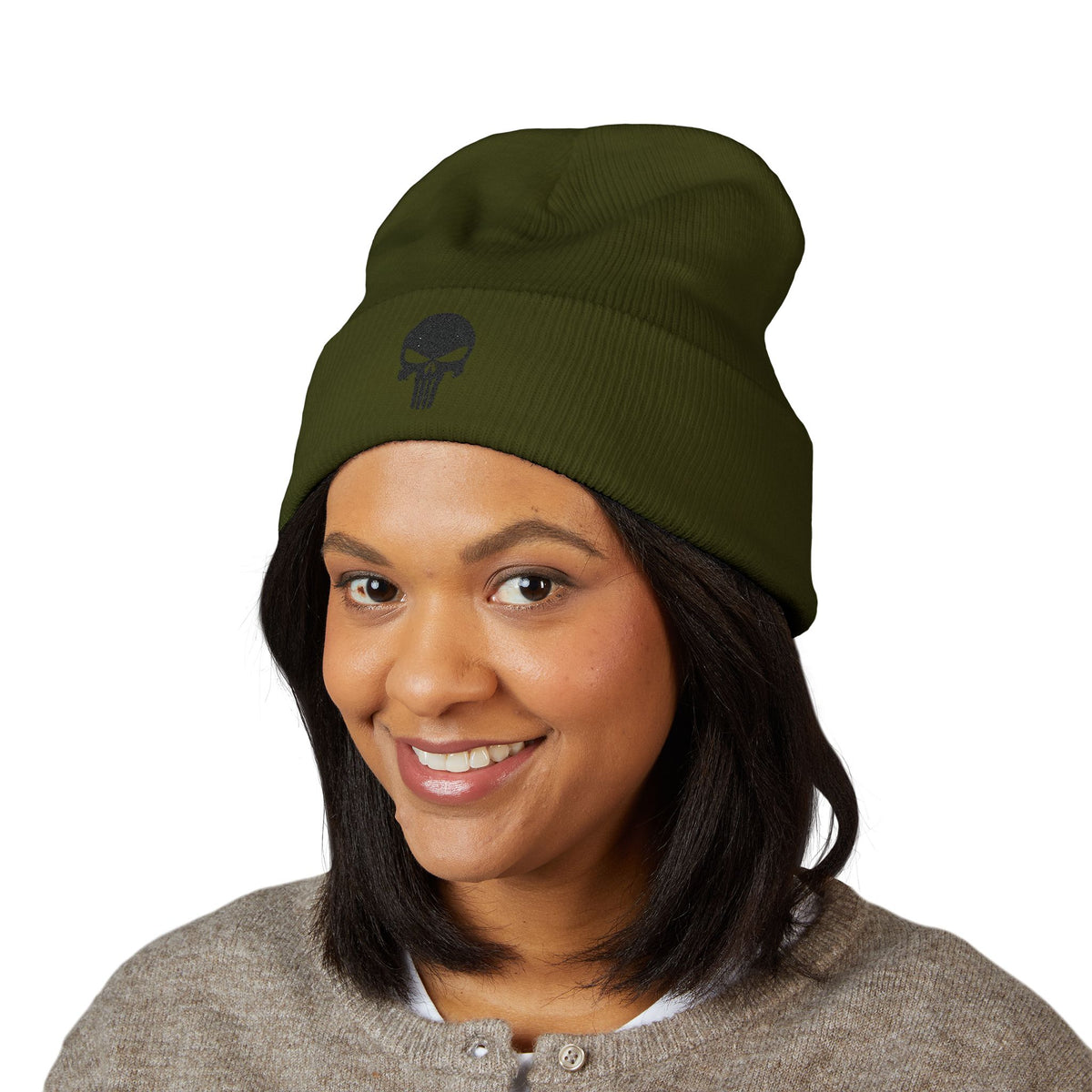 Blackout Skull Knit Cap