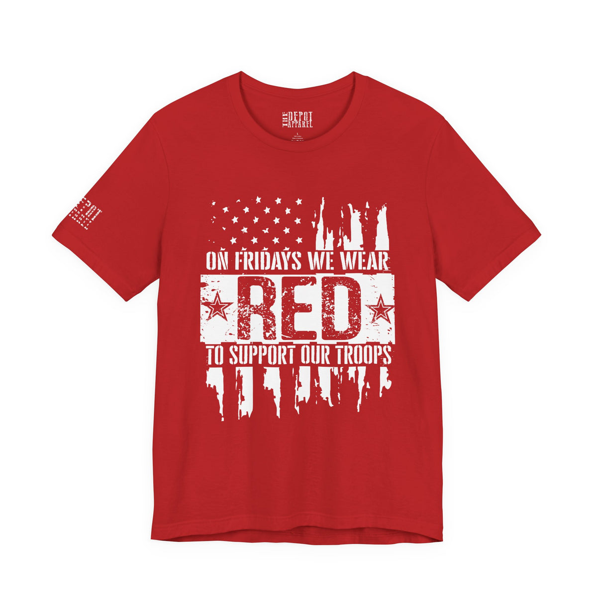 On Fridays We Wear RED Distressed Tee