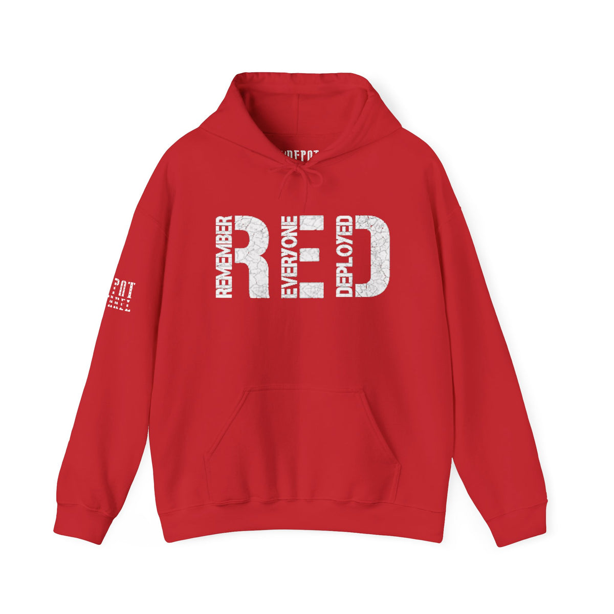RED Remember Everyone Deployed Distressed Hoodie