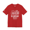 I Wear RED For My Brother Distressed Tee