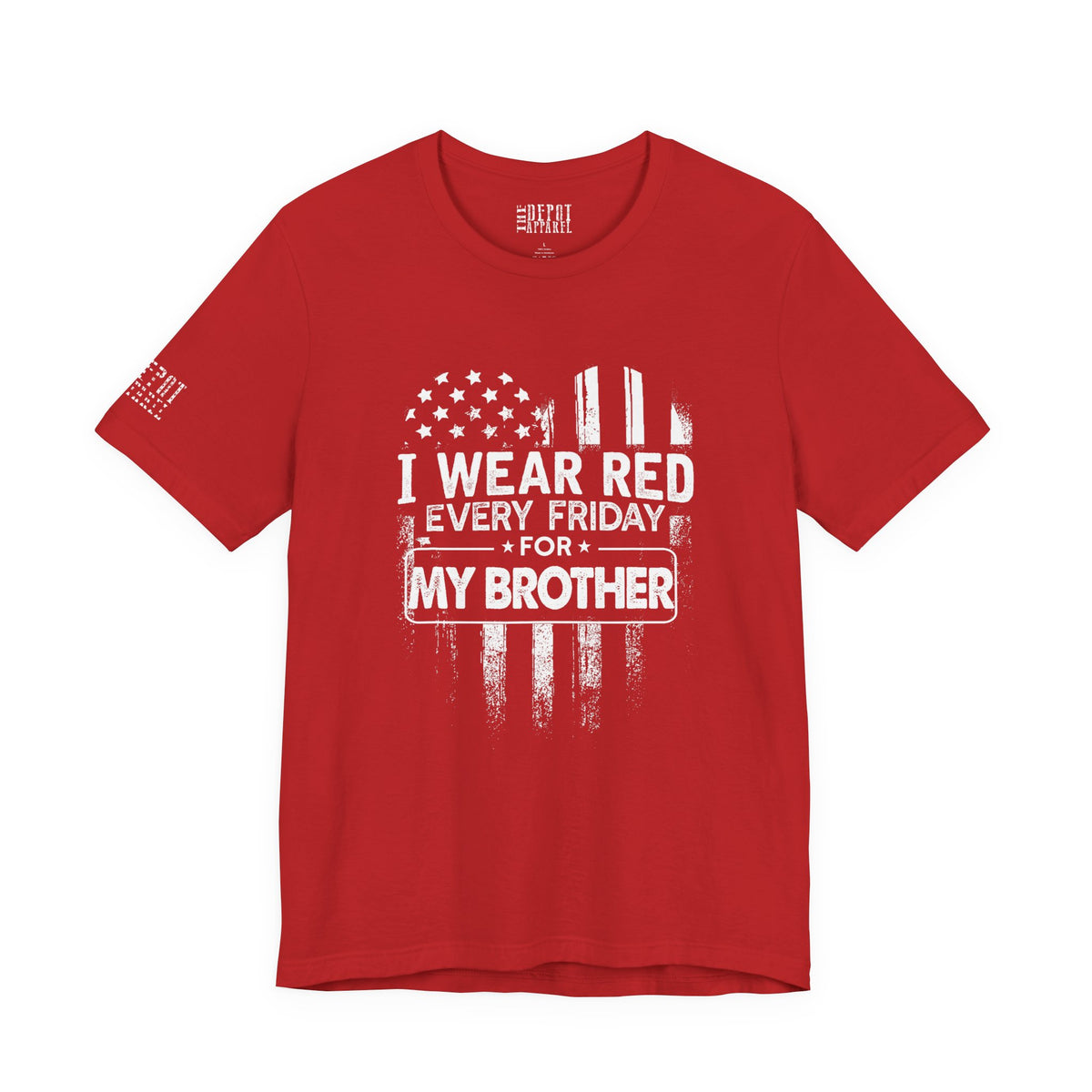 I Wear RED For My Brother Distressed Tee