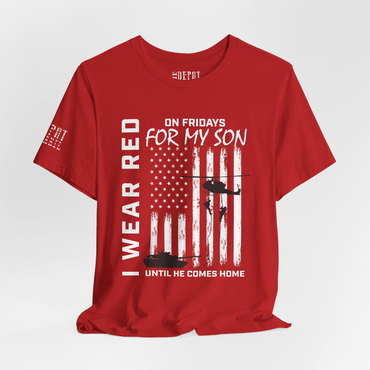 Helicopter & Tank RED Friday Son Tee