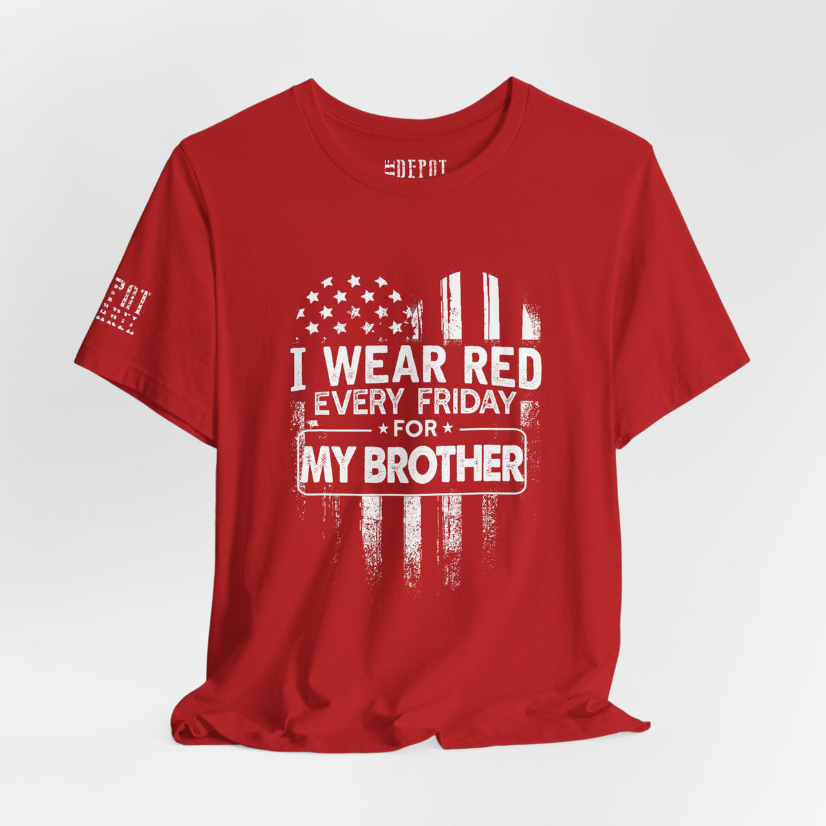 I Wear RED For My Brother Distressed Tee
