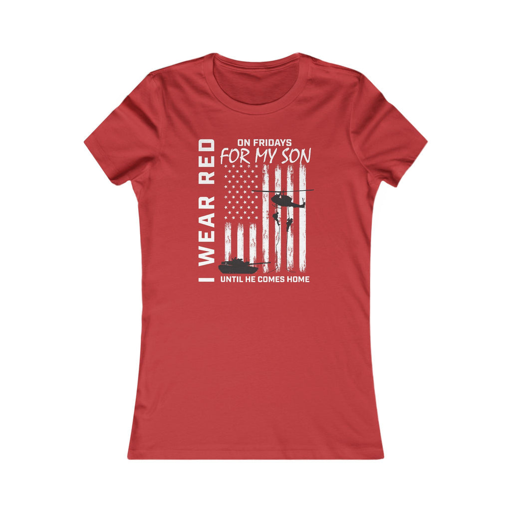 Helicopter & Tank RED Friday Son Ladies Tee