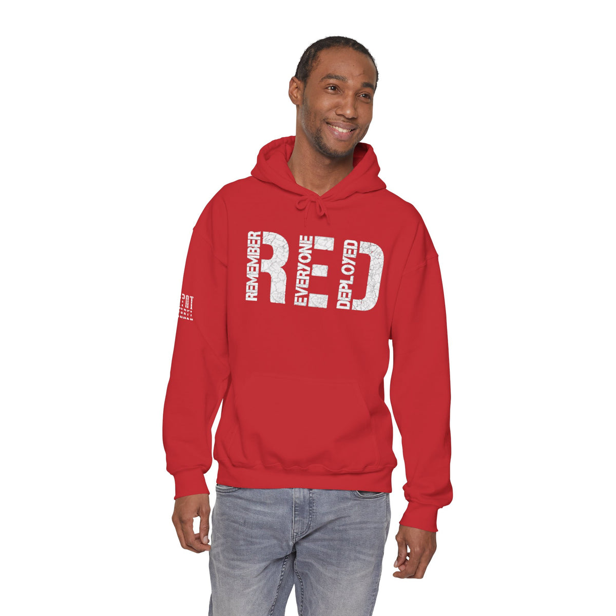 RED Remember Everyone Deployed Distressed Hoodie
