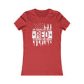 On Fridays We Wear RED Distressed Ladies Tee